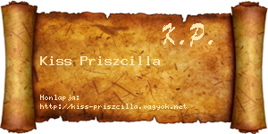 Kiss Priszcilla névjegykártya